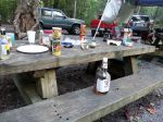 Sunday Morning dawns at the Crescent Challenge.  Breakfast condiments already laid out.