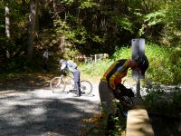 Robert grimaces, Andy and Justin pray - just before the adventure ride commences.