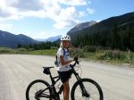 Scout astride her $4500 carbon fiber rental bike - Nice 