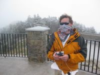 Harsh conditions at the Mt. Mitchell summit on Saturday afternoon.