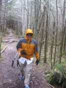 Greg on the descent from the Mt. Mitchell summit Saturday afternoon.