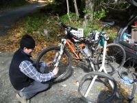 Justin - that's the problem with those rooftop racks - you need to be sure and remember your front wheel too.