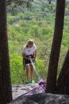 Scout begins her 2nd rappel