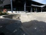 Scout rides skatepark pool